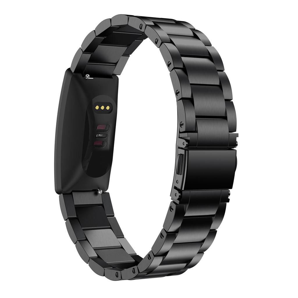 Three Beads Stainless Steel Watch Strap with Folding Clasp for Fitbit Inspire/Inspire HR
