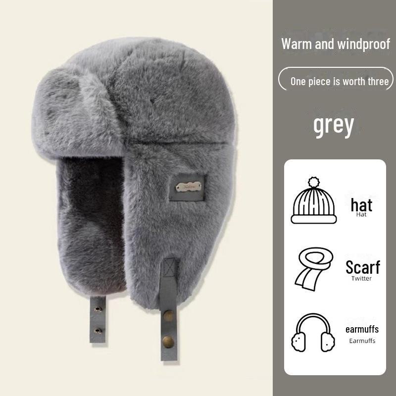 Women's Korean Velvet-Lined Windproof Winter Ear and Neck Protection for Riding