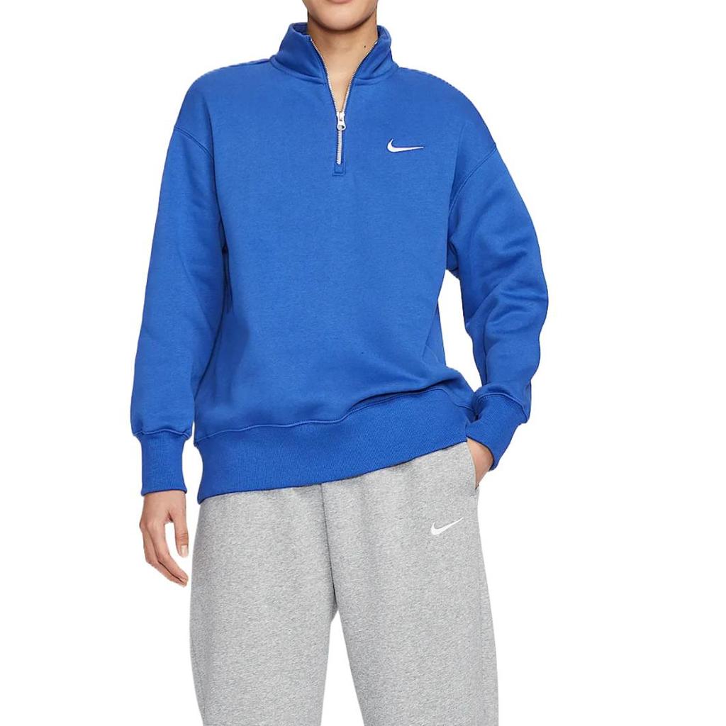 Nike Sportswear Phoenix Fleece Knitted Warm Comfortable Loose Sweatshirt Women sweatshirt Blue HJ0932-480