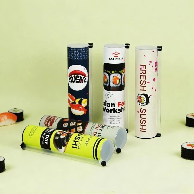 1Pcs Food Grade Sushi Mold Cone Push Up Paper Bucket Package Paper Box Round Sushi Push Box Wich Sauce Straw Bento Accessories