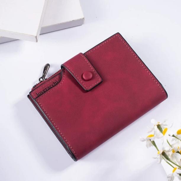 High Quality Women Wallet Revival Short Nubuck Leather Wallets for Female Three Fold Fashion Zipper Hasp Coin Purse Holders