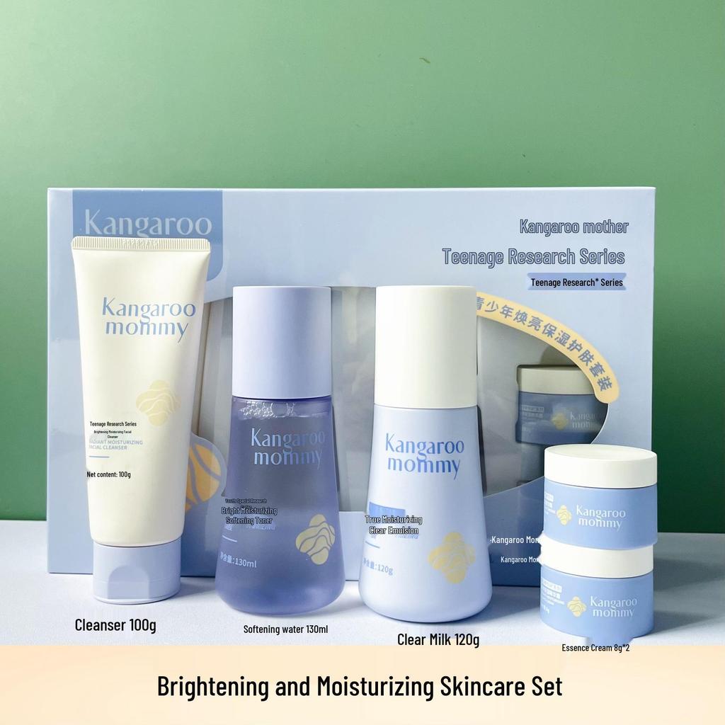 Youth Glow Skincare Kit: Softening Toner, Clear Emulsion, Essence Cream, Cleansing Milk.