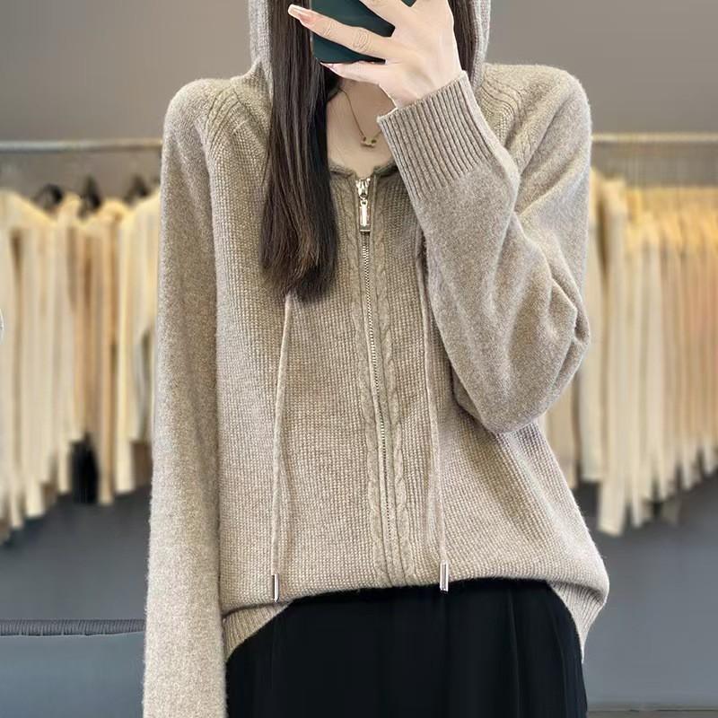 Womens Oversized Knit Hooded Cardigan Sweater Soft Warm Fall Jacket Loose Fit Casual Wear