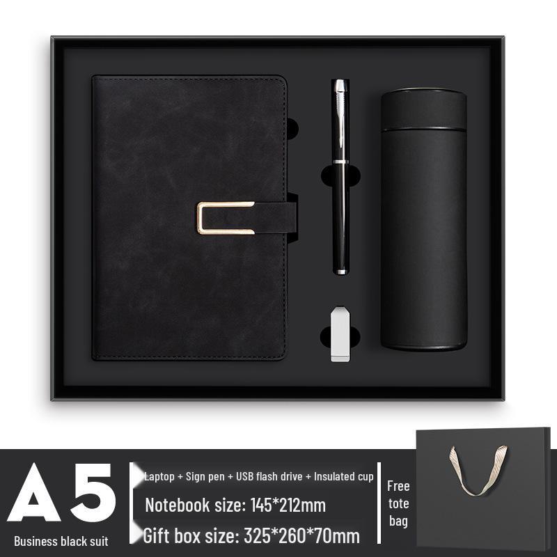 Conjunto de Cadernos A5 de Luxo: Caixa de Presente Diário de Negócios Personalizável com Opção de Impressão de Logotipo