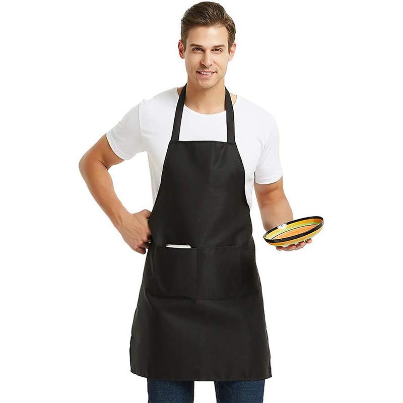 Modern Minimalist Adjustable Polyester Tie-Back Apron - Solid Color for Work