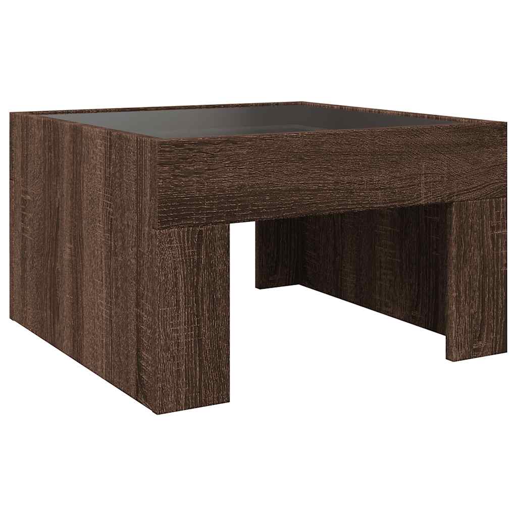 Infinity LED Coffee Table in Brown Oak Effect 50x50x30 cm