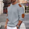 Men's Hoodless Sweatshirt Pullover Sweater For Leisure In And Winter With Ribbed Lightweight Sweatshirts Color