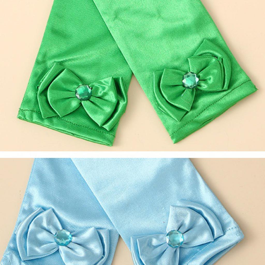 Stylové dvouvrstvé rukavice s mašlí Ideální pro děti Zpěv Tanec Zimní módní prohlášení Oslavy Rukavice