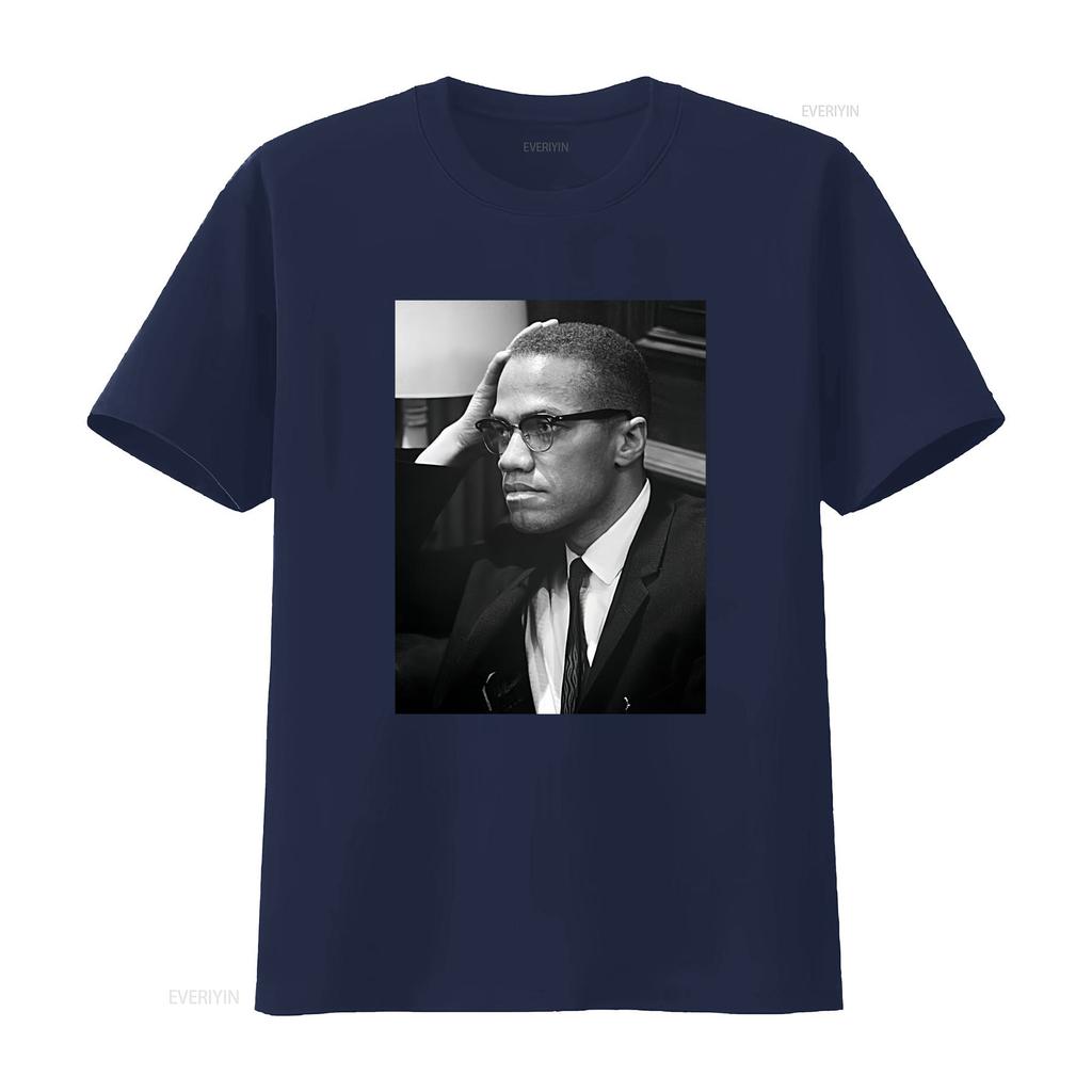 MALCOLM X T shirt For father day new color vintage Washed fashion Comfortable Versatile Casual streetwear designer clothes