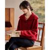 Women's 2025 Winter Jacquard Knit Sweater with Large Lapel
