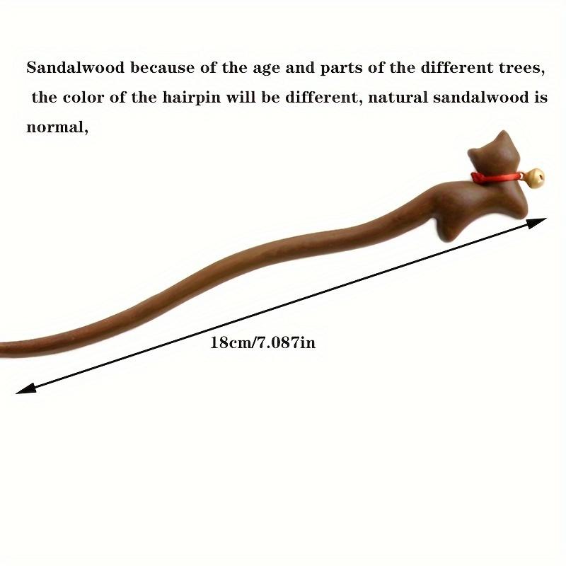 Adorable Chinese-style Hairpin Ancient Wind Gold-threaded Sandalwood Hairpin New Simple Retro Ancient Costume Bell Cat Headwear