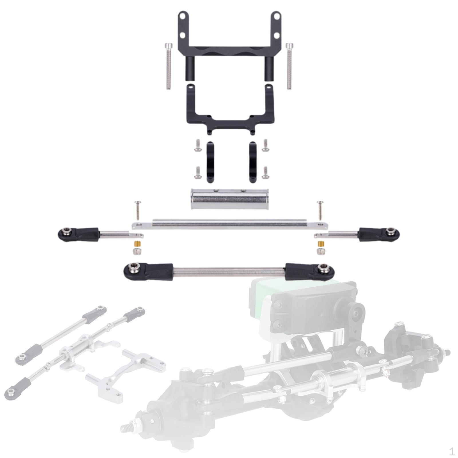 

1:10 Scale RC Car Servo Mounting Bracket Assembly Kit with Steering Link чорний
