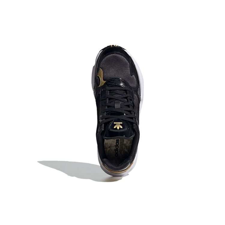 Adidas Originals Falcon Comfortable Casual Non-Slip Wear-Resistant Low-Top Dad Shoes Women Sneaker Black FV3408