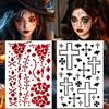 Halloween Face Rhinestone Stickers Scar Gem Stickers, Wound Body Art Glow In The Dark Party Gems Decals, Waterproof Self Adhesive Temporary Tattoo for