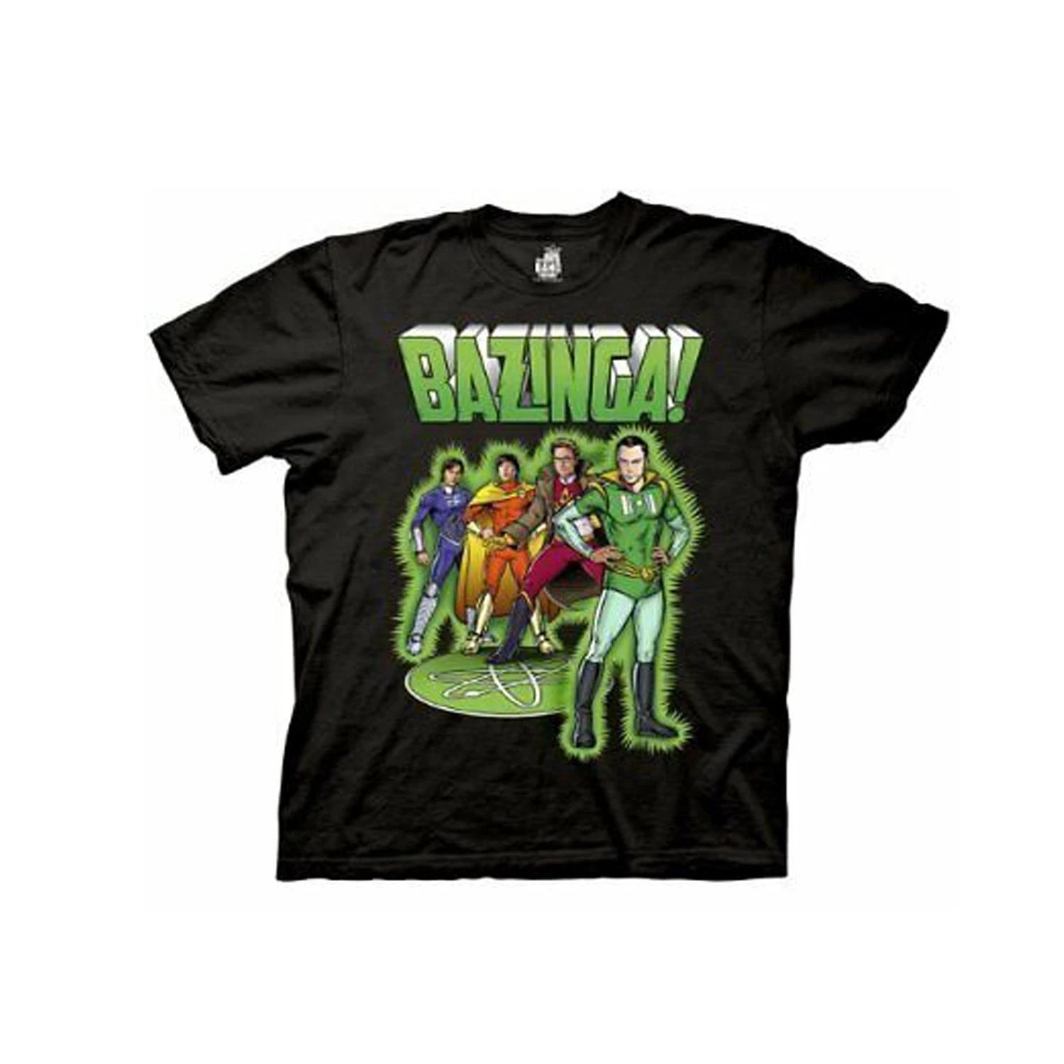 Adult Unisex Big Bang Theory TV Show Sheldon Superhero Bazinga Comic 100% Cotton T-shirt Mens Tees Top 2XL