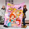 1pc W-Winx Club Theme Blanket - Digital Print, Polyester, Cozy for All Seasons, Perfect for Outdoor, and Travel