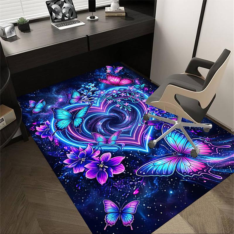 1PC Butterfly Heart Non-Slip Floor carpet, Office, family, bedroom, Studio - Large Area Rug, Vibrant Colors, Longlasting Material-X448