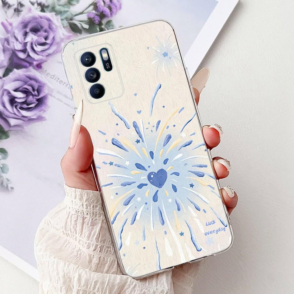 Für OPPO Reno 6 6Z 5G Hülle CPH2237 CPH2251 Cover Mode Blume Weiches Silikon Stoßfänger auf OPPO Reno6 Pro CPH2249 Reno6 CPH2235 Kappe