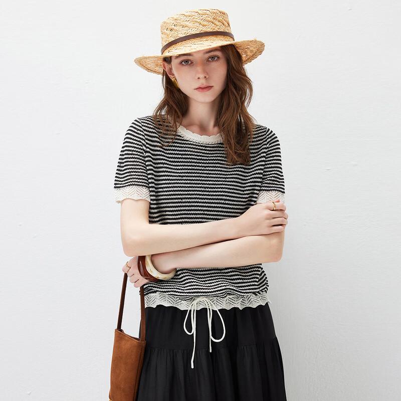 Komomoboka 2026 Spring/Summer Women's Short Sleeve Knitted T-Shirt