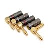 12Pcs 90Degree Banana Plugs 24K Gold Plated Right Angle 4mm Jack Plug Video Audio Adapter Speaker Amplifier Wire Cable Connector