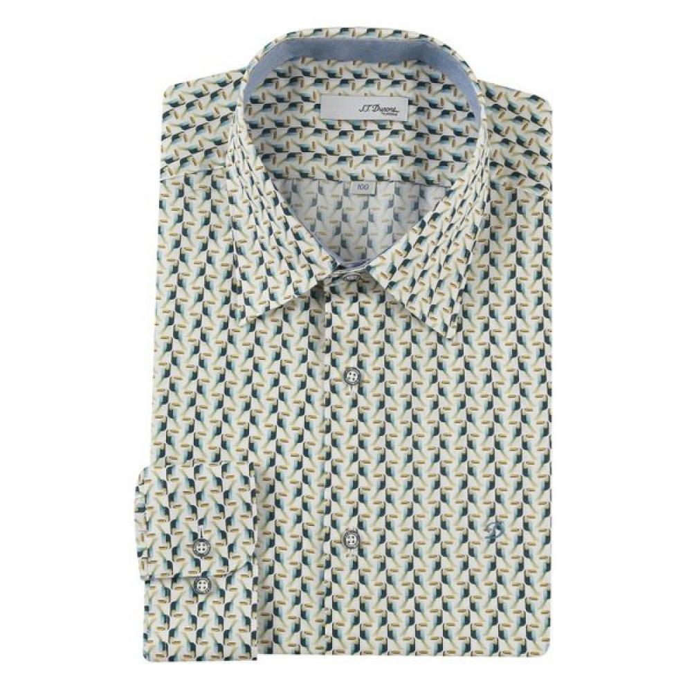 S.t. Dupont 25ss Parrot Motif Print Long Sleeve Slim Fit Shirt Se5sm21ls328sbg SE5SM328BG/95