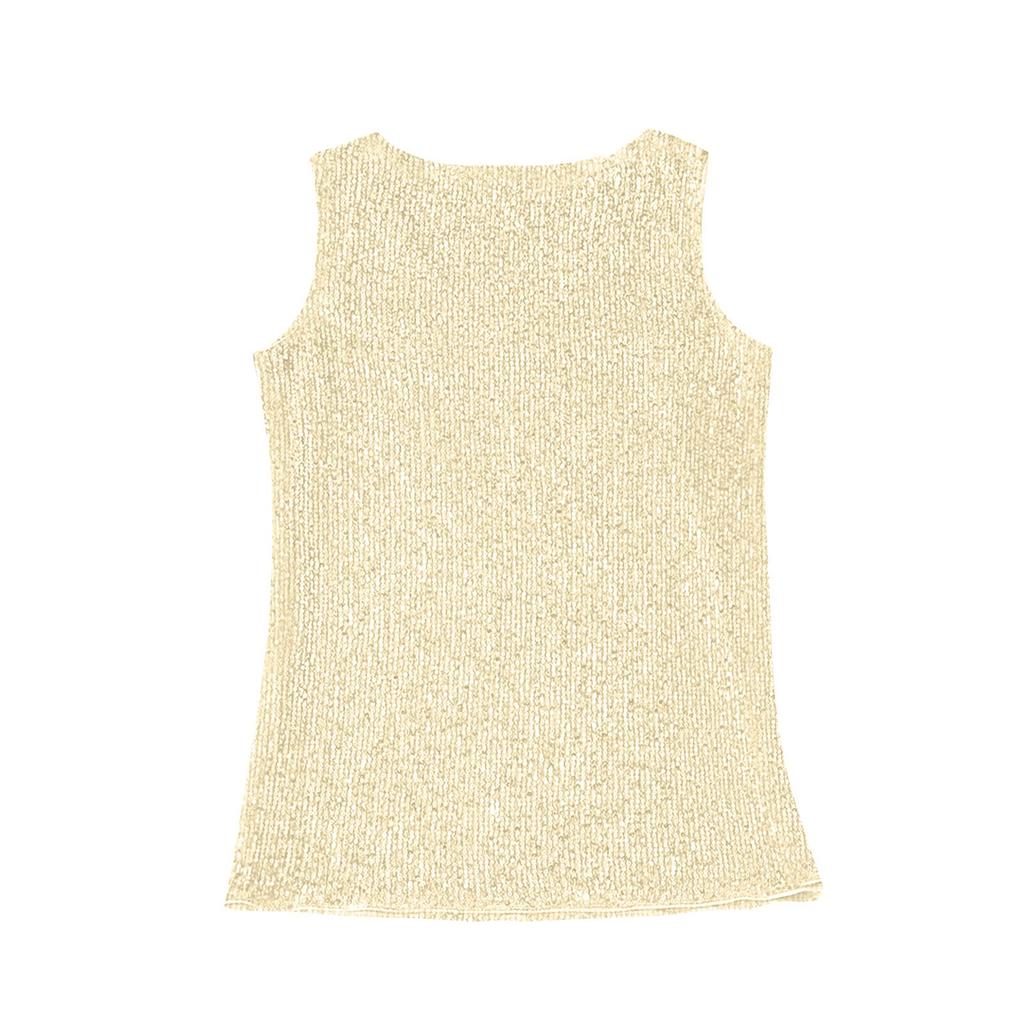 Plus Size Sequins Tops For Women Loose Sleeveless Tunic Shirts Dressy Business Casual Party Blouse