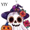 Cute Ghost Pumpkin Witch Hat Jewelry 1 Pair Mexico Day of The Dead Earrings for Women, Acrylic Holiday Party Costume Accessories Flower Dangle
