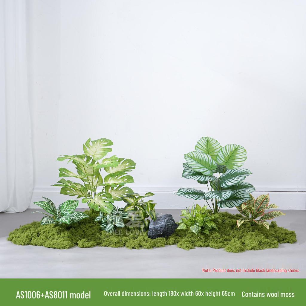 Luxury Faux Green Plant and Flower Decor - Indoor Moss and Grass Clusters for Elegant Landscaping.