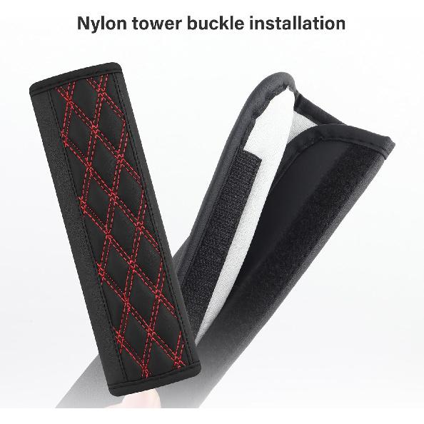 2PCS Car Seat Belt Cover Pads,Leather Seatbelt Covers Protect Shoulder And Neck Car Accessories Interior,Universal Car Seat Strap Pads Car