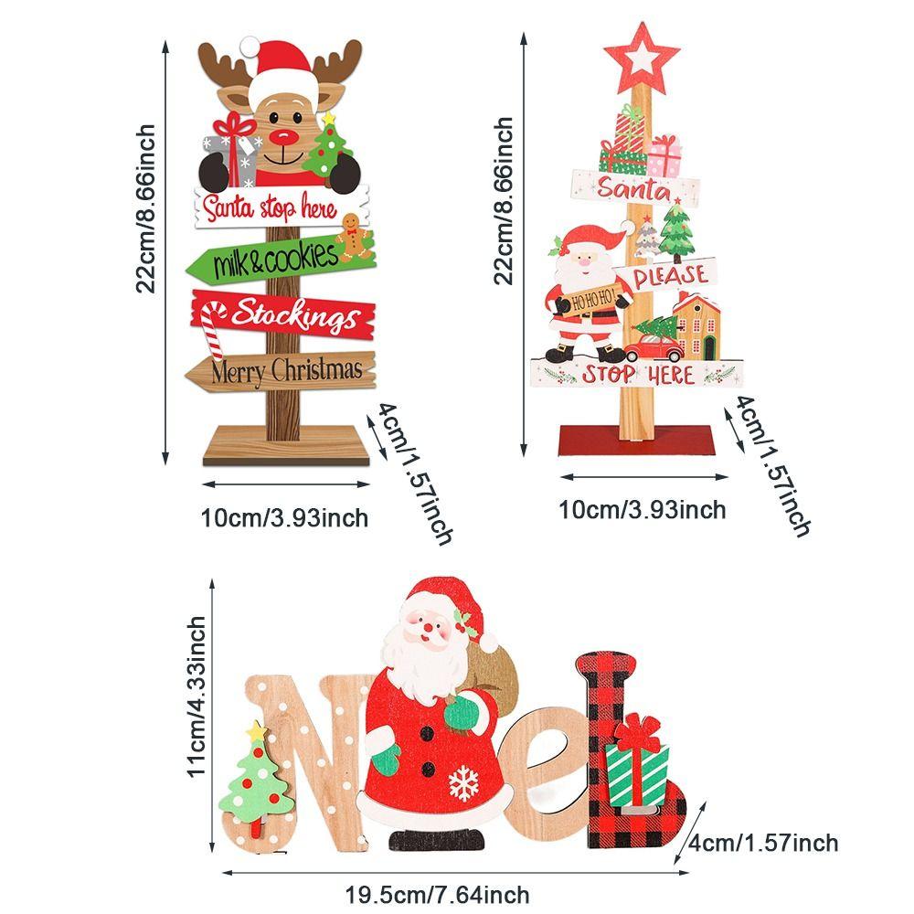 New Wooden Christmas Wooden Ornaments DIY Gifts Snowman Desk Ornaments Merry Christmas Crafts Xmas Decor Christmas