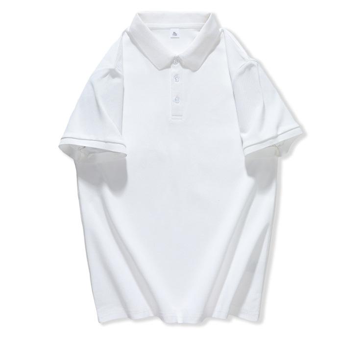 New Summer Polo Shirt Lapel Short Sleeve Loose Button Solid Color Top Short Sleeve