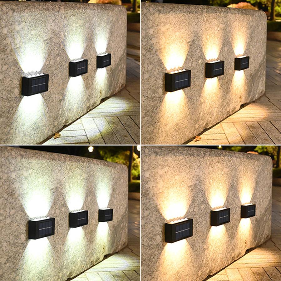 4/6/8/10 LED Solarleuchte Außen Wasserdicht Solarbetrieben Auf und Ab Leuchtende Wandfluterlampe Für Garten Balkon Treppenbeleuchtung