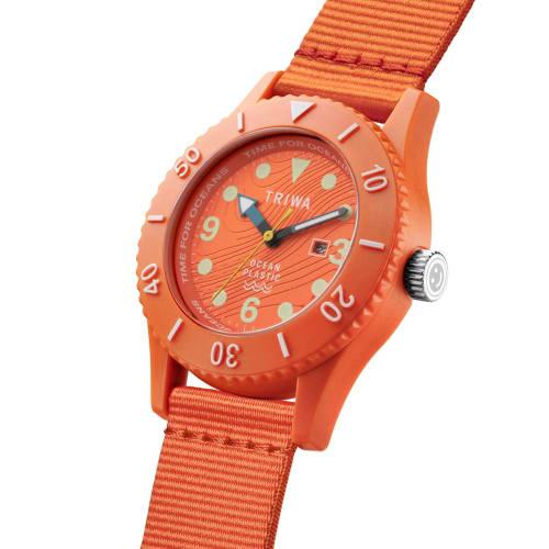 TRIWA/TRIWA Men's & Women's (Unisex) Time for Oceans Submariner Orange Watch, TIME FOR OCEANS SUBMARINER NEMO TFO203-CL150512, Officially Imported, Sw