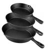 LMETJMA 14/16/20/26cm Cast Iron Skillet Pre-Seasoned Cast Iron Frying Pan Breakfast Pan Omelette Pancake Pan Induction Cookware