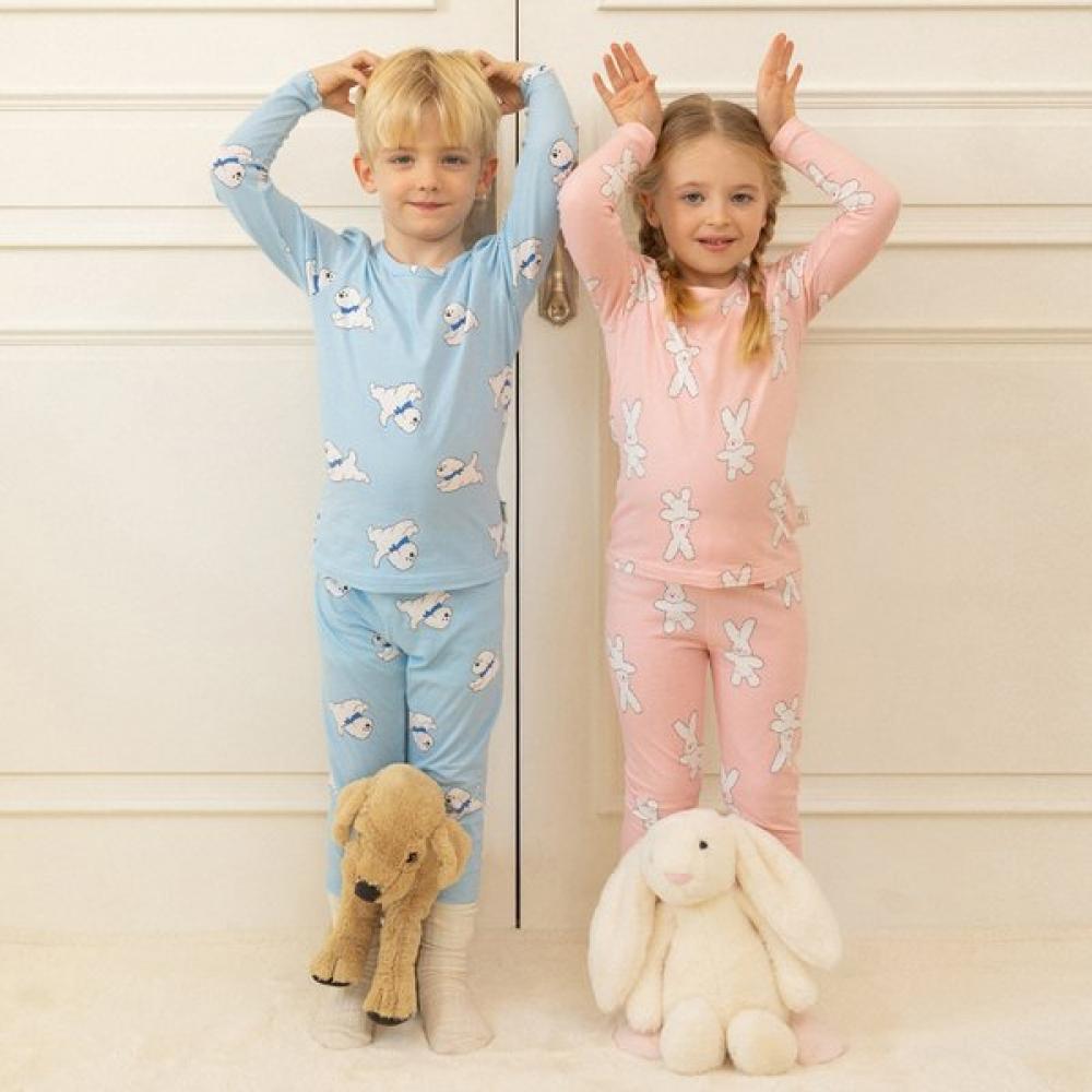 Organicmom Blue Puppy Kids Pajamas Mlsp9k05 110