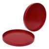 Assiette Ronde en Bois Rouge de Qualité Alimentaire Plateau à Couverts pour Fruits pour Cuisine Maison Restaurant 24cm