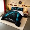 Batman Begins Movie Bedding Set, Dark Blue Cave, Batman In Suit Among Bats, Origin Story Superhero Poster
