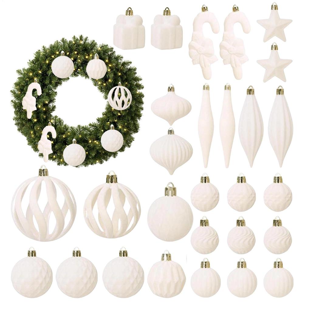 28 Pieces Velvet Christmas Tree Ornament Set, Shatterproof Velvet Christmas Ball Pendant, Christmas Party Decoration Ornaments