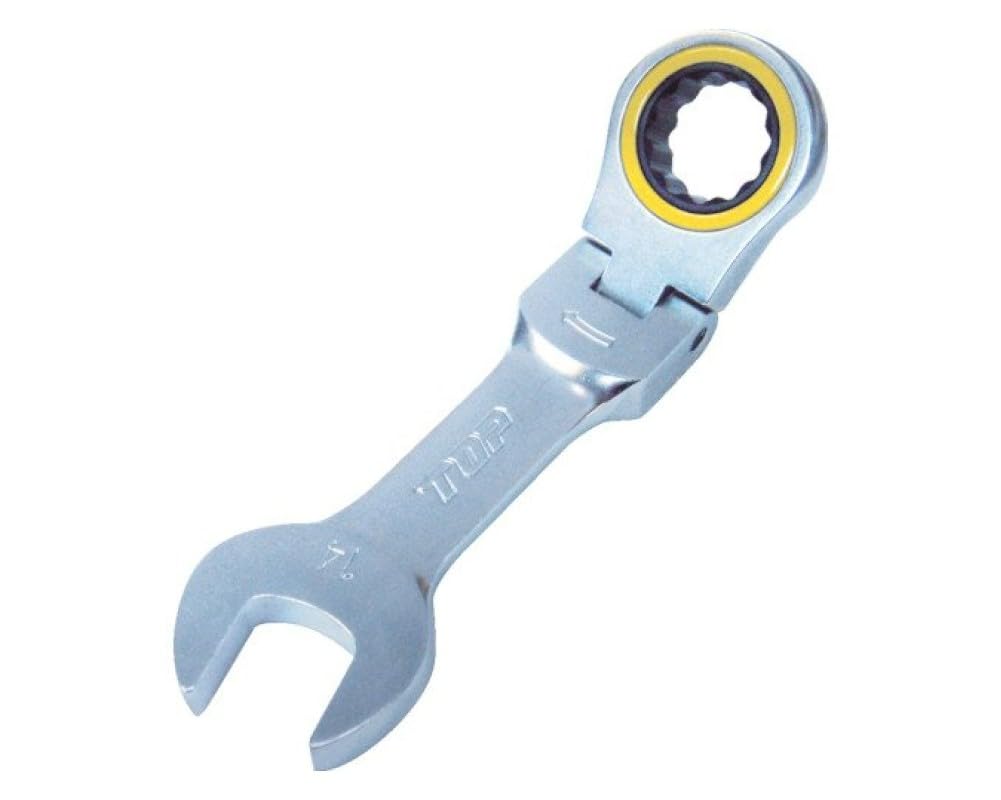 TOP Industrial (TOP) Swivel Short Ratchet Combination, 14mm, 180° Swivel, 5° Feed Angle, Ultra Compact, FRC-14S