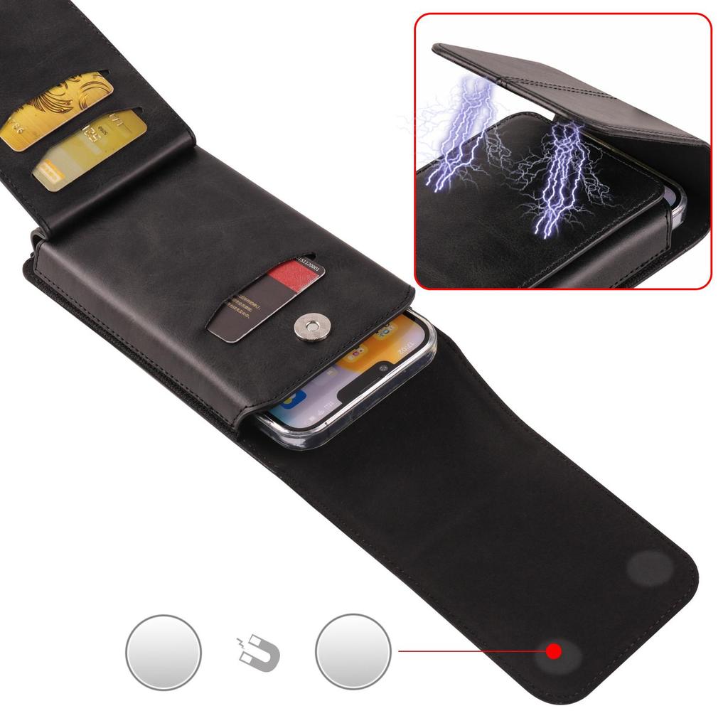 Luxus Leder Kartenhalter Telefon Gürtelclip Hülle Männer Gürteltasche Für iPhone 16 15 14 13 Pro Samsung Galaxy S24 S23 A55 Xiaomi Redmi Note 12 Holstertasche