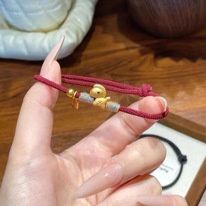 2026 Horse Year Red Lucky Woven Rope Bracelet For Women Chinese Style Horse Bracelets New Year Blessing Jewelry Gifts