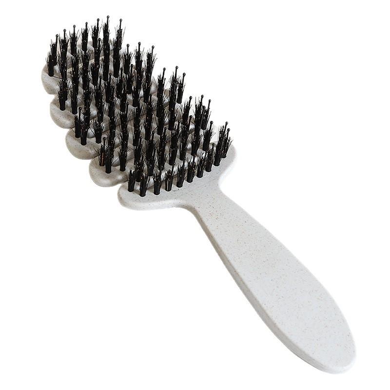 

Volumizing Boar Bristle Hair Brush,Smoothing Dual-Style Hair Brush with Fluff-Up белый