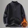 Hengyuanxiang Men's Thermal Fleece-Lined Zipper Mock Neck Sweatshirt