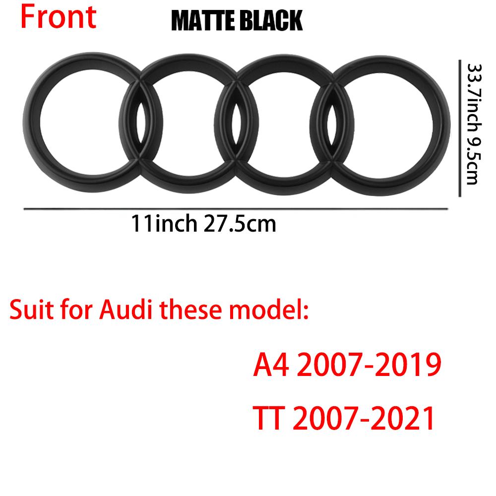 Logo 4 Anelli ABS Griglia Anteriore Auto Emblema Cofano Adesivo Badge Bagagliaio Posteriore Valvola Per Audi A3 A4 B8 8P A5 A6 A7 A8 Q2 Q3 Q5 Q7 Sline