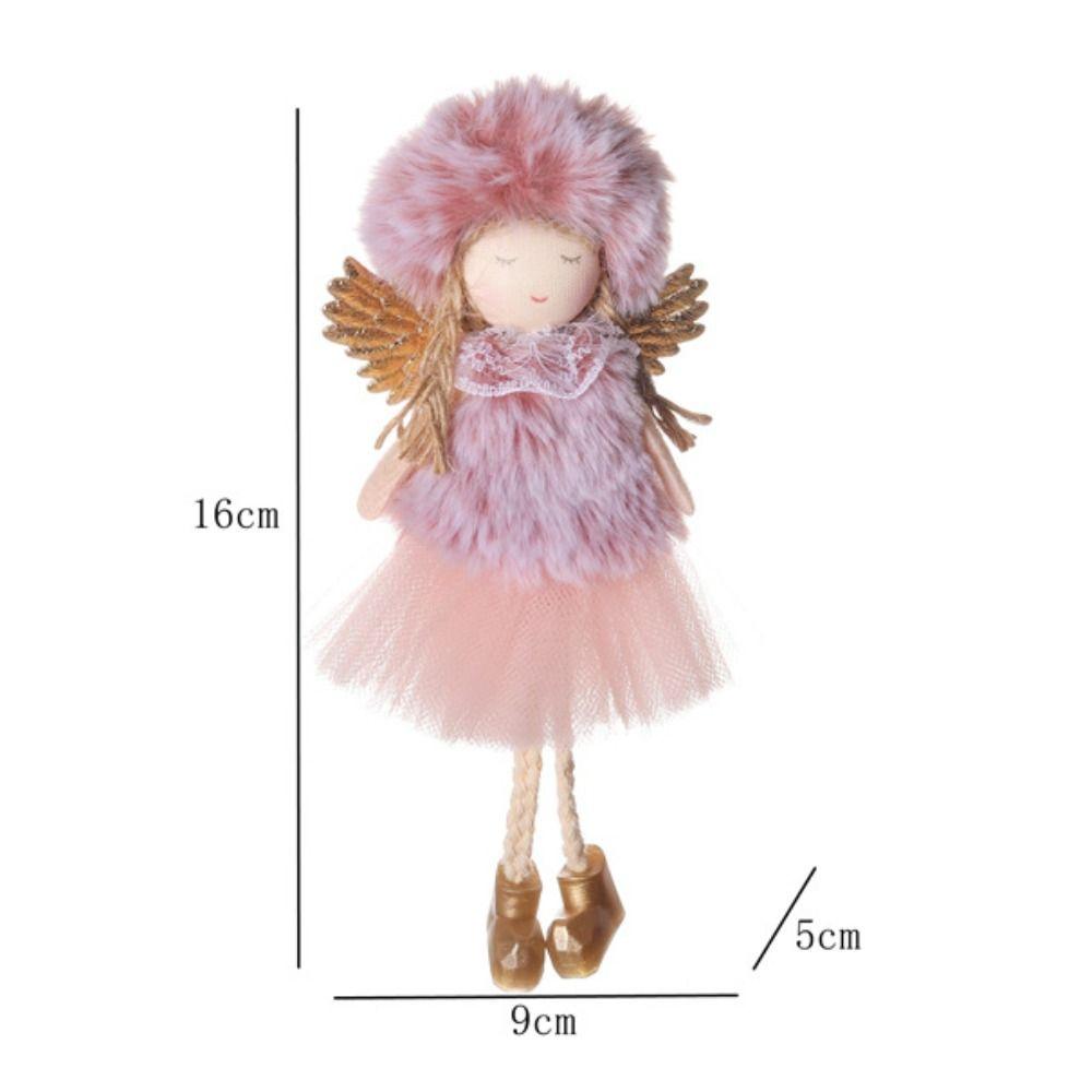 Angel Girl Doll Christmas Hanging Pendants Plush Drop Ornaments Creative Xmas Tree Decorations