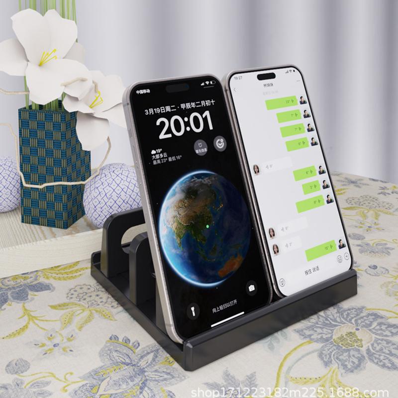 Dual-Slot Adjustable Vertical Laptop Stand Abs Plastic 4In1 Design Space-Saving For Macbook Chromebook Surface Hp Dell Book Ipad