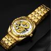 WLISTH Men Watch Embossed Gold Dragon Wristwatch Waterproof Diamond Inlaid Male Fashion Middle-aged Elderly Clock Watches
