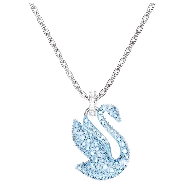 

Swarovski Swan Pattern Crystal-Studded Necklace Women necklace Blue 5660594 Box (Random Color)