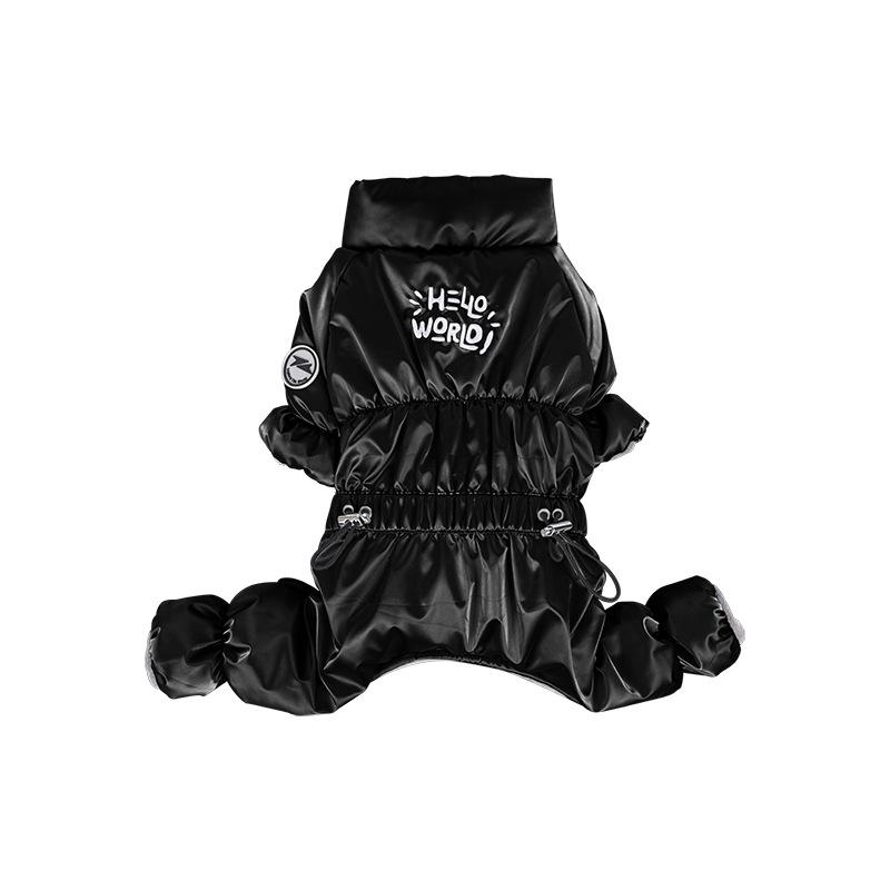 

Одежда для питомцев на осень и зиму, трехмерная вышивка, хлопковая одежда, шнауцер, толще медведя, на четырех лапах, ветрозащитная, для улицы, одежда для питомцев 2XL чёрный