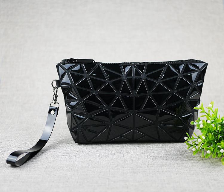 Geometric Diamond Waterproof Hand Carry Cosmetic Bag Korean Fashion Beauty Trend Large Space Foldable Women's Bag